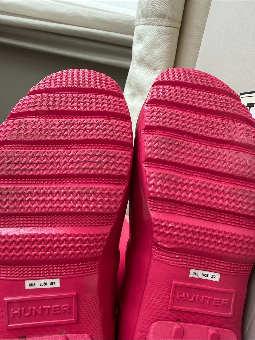Hunter Tall Gloss Rain Boots in Hot Pink - Picture 14 of 17